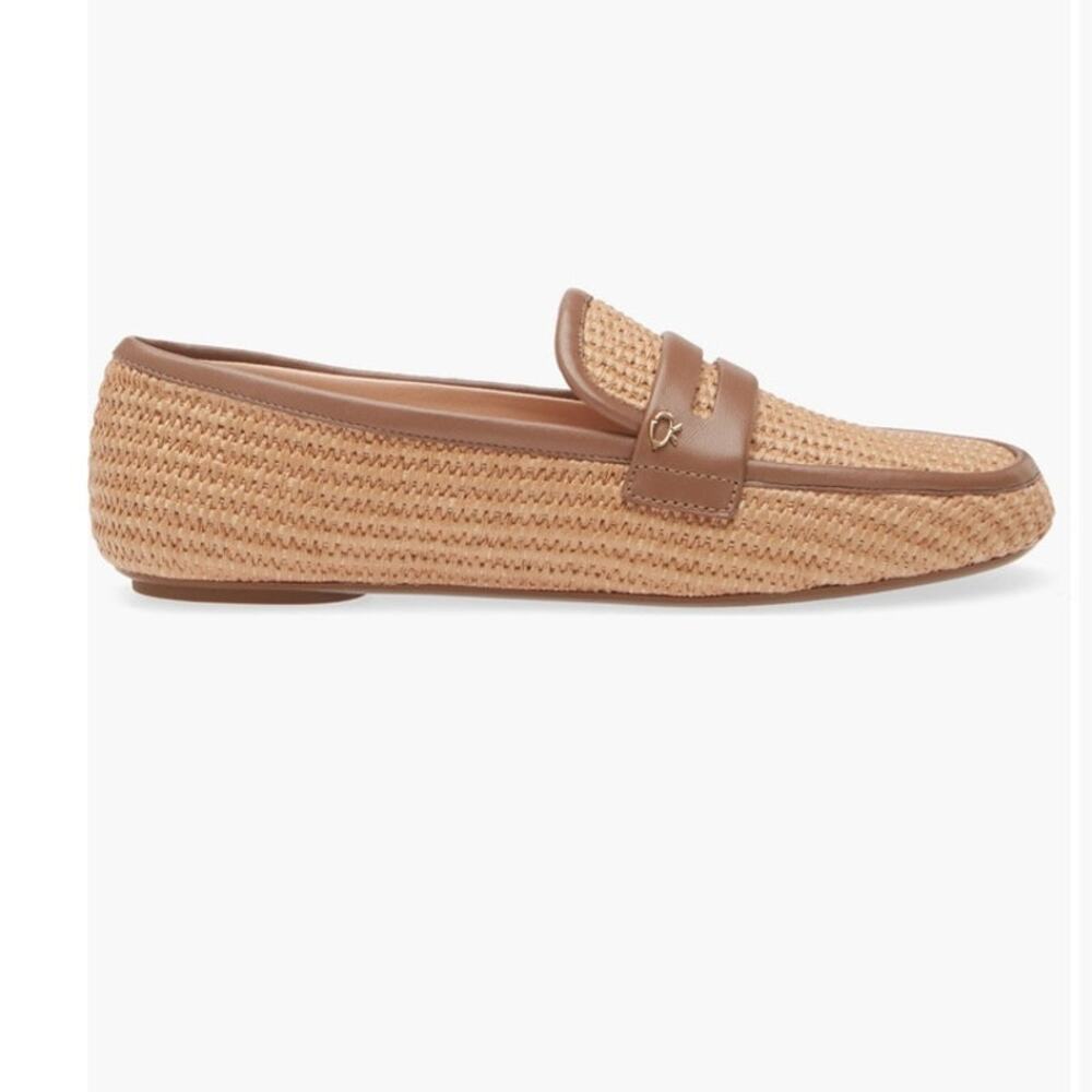 Giovanni Rossi Marbella raffia penny beige woven loafer size 8/38 - Picture 3 of 16